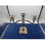 Silver Plated 3 Branch Candelabra 10 inches tall
