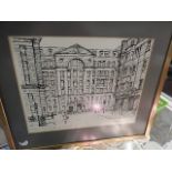 Ltd Edition 157/250 signed print of Middlesex Hospital 13 x 11 inches