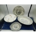 decorative plates, bowl and comport