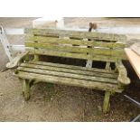 Weathered Wooden Garden Bench 62 inches wide 37 tall