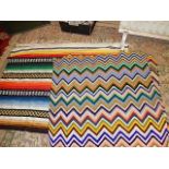 Crochet blanket and mexican blanket, both single bed size