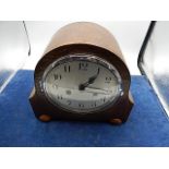 Oak Cased Mantle Clock with key and pendulum