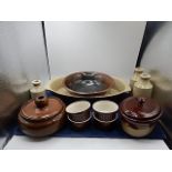 collection of glazed stoneware