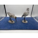 2 modern bird ornaments from sainsburys