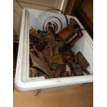 Box of tools etc including Primus Blow Lamp