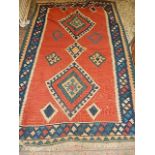 Red Patterned Rug 78 x 50 inches