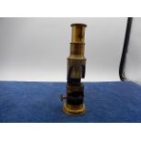 Small brass microscope 6"