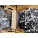 box of brand new tops in grey and black