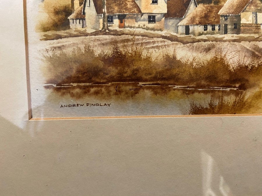 Andrew Findlay, autumn landscape scenes of country houses, watercolours, a pair, signed 38cm x 30 - Image 4 of 4