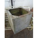 Vintage Rivetted Galvanised Water Tank 18 x 18 x 18 inches ( holds water )
