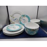 plates and bowls with Kingfisher design and others