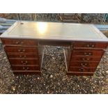 Twin pedestal desk 63 inches wide 30 deep 32 tall