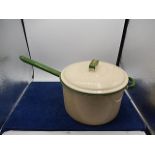 Retro enamel saucepan with lid