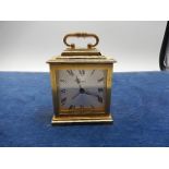 Swiza mini brass carriage clock 10cm tall