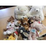 collection of modern and collectable cuddly toys