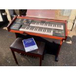 Yamaha electric organ with stool and manual