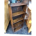 Small oak bookcase 46 cm wide 102 tall 15 deep