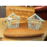 2 Metal Bird Cages with door approx. 8 x 8 x 8 inches