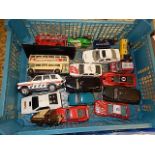 tray of unboxed corgi and dinky toys including Ferrari Berlinetta, corgi beast carrier etc