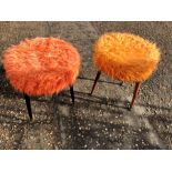 2 vintage dressing table stool frames for reupholstering ( one leg is broken)