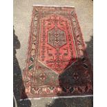 Red Patterned Rug 78 x 42 inches
