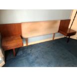 Retro G plan headboard with built in bedside drawers