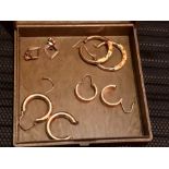 9 ct earrings and 3 other pairs of yellow metal earrings