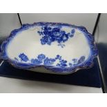 Antique Doulton Burslem Flow Blue "Glorie de Dijon" Wash Stand Basin c1891-1902 ( chip on