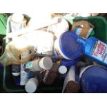 2 Boxes assorted paint sprays etc