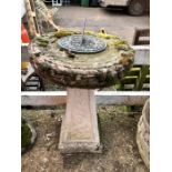 Weathered Concrete pedestal sundial