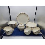 Bavaria part tea set, 7 cups, 11 saucers, 6 small plates, 1 cake serving plate and a sugar bowl