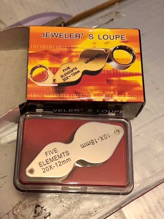 Dual lens jewellers loupe 20 x 12 mm & 10 x 18 mm