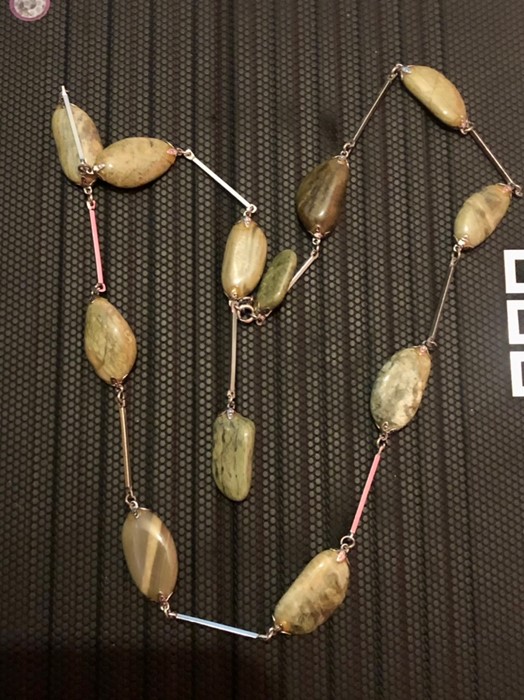 Polished stone necklace