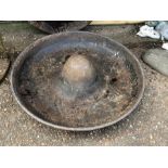Large cast iron Mexican hat pig trough planter ( holes drilled in bottom DOES NOT HOLD WATER )