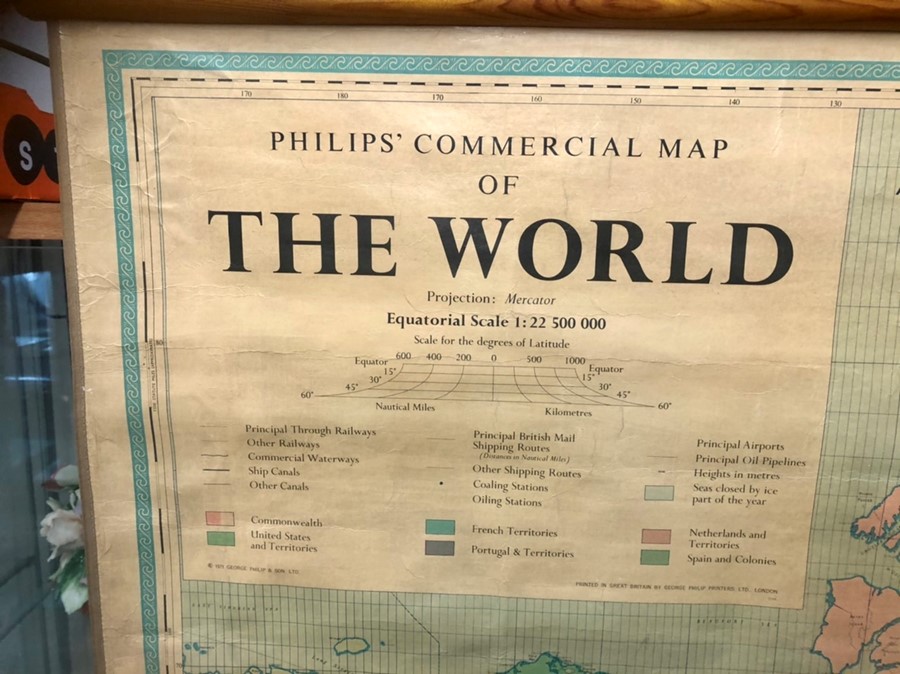 Large Philips commercial Map of the World - Image 2 of 6