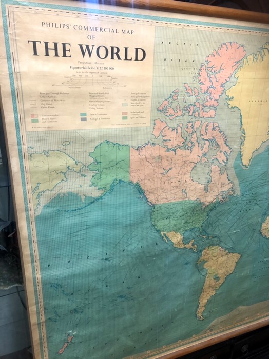 Large Philips commercial Map of the World - Image 4 of 6