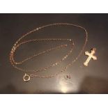 9ct chain ( 0.82 gram ) with rolled gold crucifix