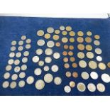 x22 sixpence coins, mixed coins including shillings, 2 shillings, florins, 1/2 pence coins, old