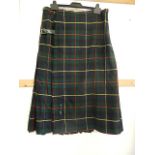 Womens authentic Burberry wool long kilted skirt, size 12 as new