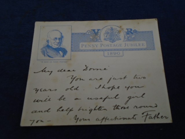 1890 Victorian Uniform Penny Postage Jubilee envelope with note card plus 5 correspondence letters - Image 3 of 9