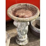 Concrete pedestal bird Bath ( top has been repaired)