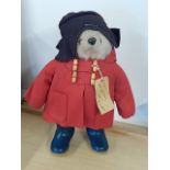 Vintage Paddington Bear, great condition but couple of holes in his duffel coat