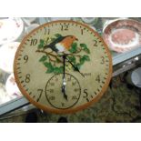 Resin Robin Wall Clock 12 inches wide