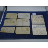 1890 Victorian Uniform Penny Postage Jubilee envelope with note card plus 5 correspondence letters