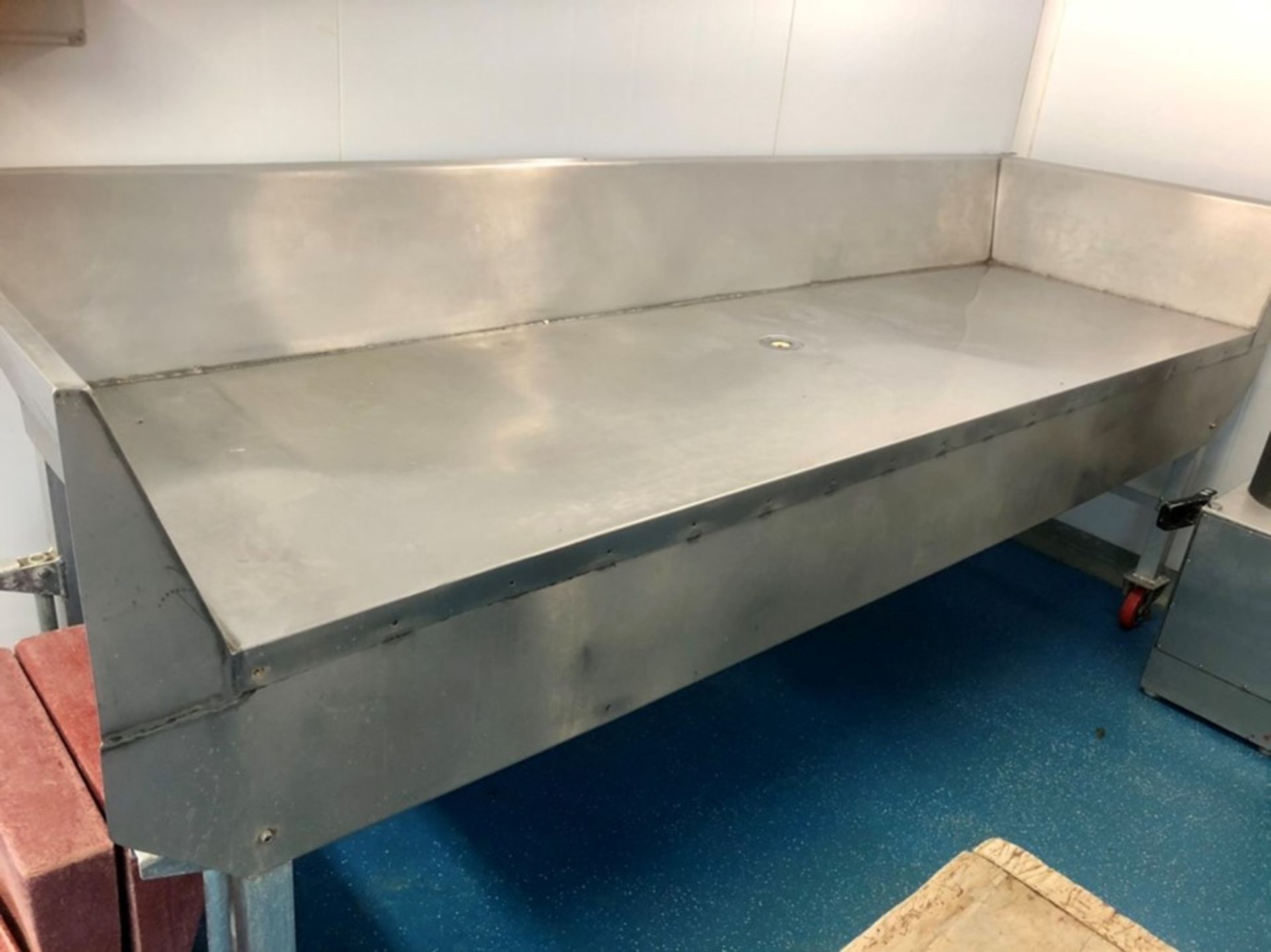 Stainless steel butcher's work table / food preparation table 115" x 36" x 36"