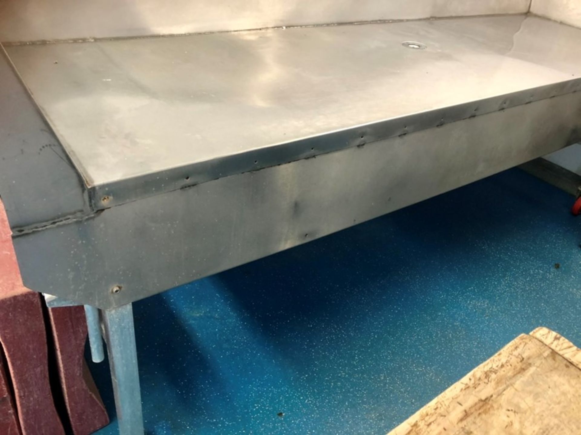 Stainless steel butcher's work table / food preparation table 115" x 36" x 36" - Image 2 of 4