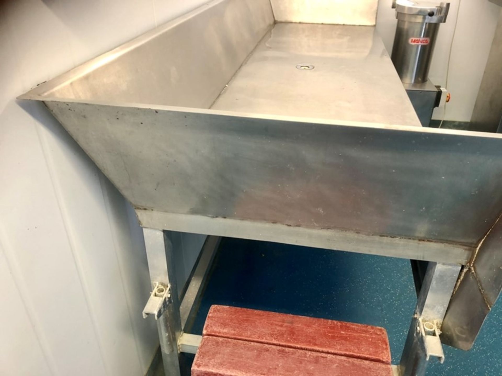 Stainless steel butcher's work table / food preparation table 115" x 36" x 36" - Image 3 of 4