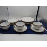 Fairmont kensington green china 6 plates, 6 sides, 2 saucers and 3 cups