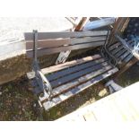 Garden Bench 4 ft wide ( wood work needs attention )