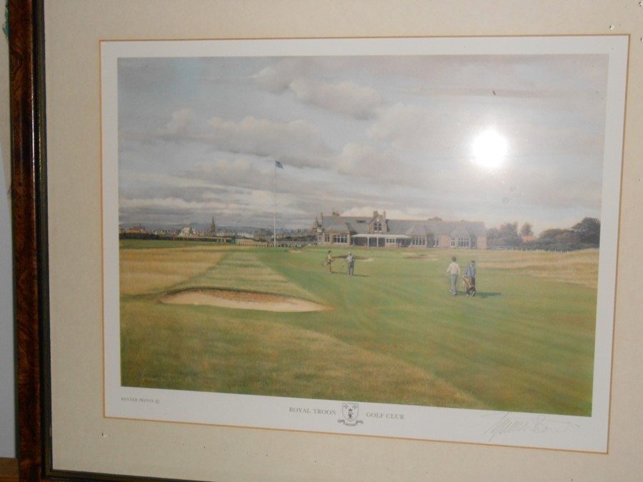 4 Framed Clown Golf Prints 26 x 34 cm and print of Royal Troon Golf Club Print 14 x 10 inches - Image 9 of 9